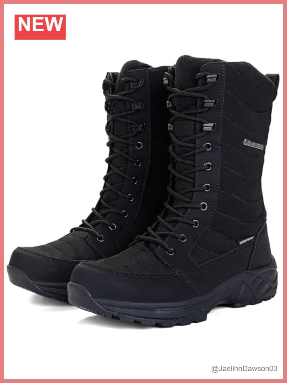 Faux Fur Lined Waterproof Snow Boots with Side Zipper – Insulated Mid Calf
